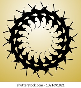 Geometric radial element. Abstract concentric, radial geometric motif