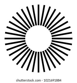 Geometric radial element. Abstract concentric, radial geometric motif