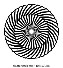 Geometric radial element. Abstract concentric, radial geometric motif