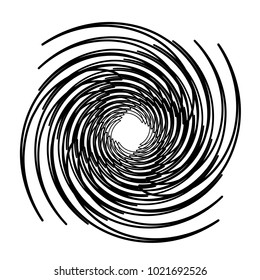 Geometric radial element. Abstract concentric, radial geometric motif