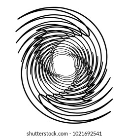 Geometric radial element. Abstract concentric, radial geometric motif