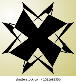 Geometric radial element. Abstract concentric, radial geometric motif