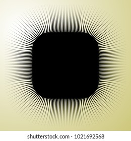 Geometric radial element. Abstract concentric, radial geometric motif