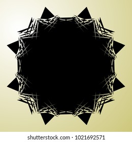 Geometric radial element. Abstract concentric, radial geometric motif