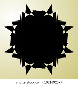 Geometric radial element. Abstract concentric, radial geometric motif