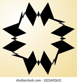 Geometric radial element. Abstract concentric, radial geometric motif