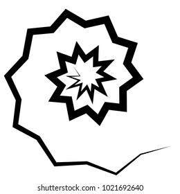 Geometric radial element. Abstract concentric, radial geometric motif