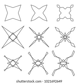 Geometric radial element. Abstract concentric, radial geometric motif