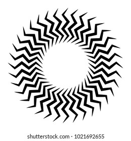Geometric radial element. Abstract concentric, radial geometric motif