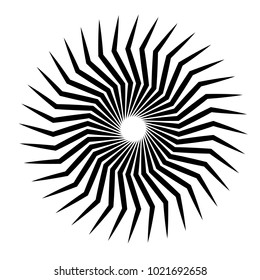 Geometric radial element. Abstract concentric, radial geometric motif