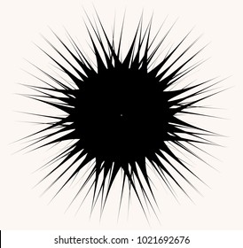 Geometric radial element. Abstract concentric, radial geometric motif