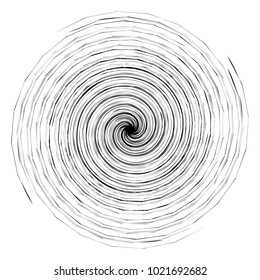 Geometric radial element. Abstract concentric, radial geometric motif