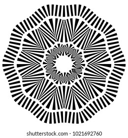 Geometric radial element. Abstract concentric, radial geometric motif