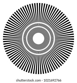 Geometric radial element. Abstract concentric, radial geometric motif
