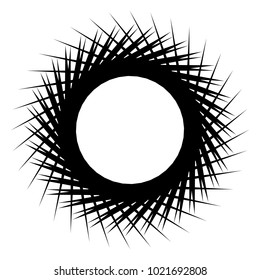 Geometric radial element. Abstract concentric, radial geometric motif