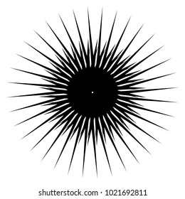 Geometric radial element. Abstract concentric, radial geometric motif