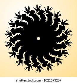 Geometric radial element. Abstract concentric, radial geometric motif