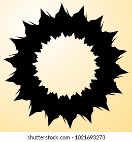 Geometric radial element. Abstract concentric, radial geometric motif