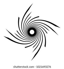 Geometric radial element. Abstract concentric, radial geometric motif