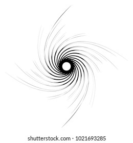 Geometric radial element. Abstract concentric, radial geometric motif