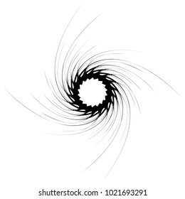 Geometric radial element. Abstract concentric, radial geometric motif