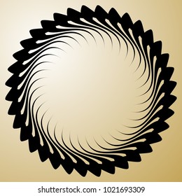 Geometric radial element. Abstract concentric, radial geometric motif