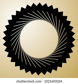 Geometric radial element. Abstract concentric, radial geometric motif