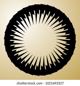 Geometric radial element. Abstract concentric, radial geometric motif