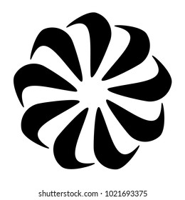 Geometric radial element. Abstract concentric, radial geometric motif