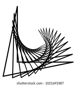 Geometric radial element. Abstract concentric, radial geometric motif