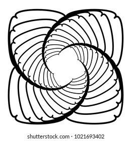 Geometric radial element. Abstract concentric, radial geometric motif