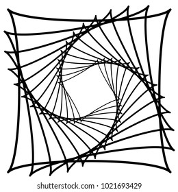 Geometric radial element. Abstract concentric, radial geometric motif