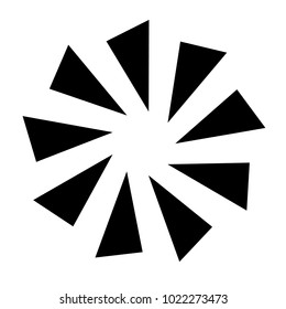 Geometric radial element. Abstract concentric, radial geometric motif
