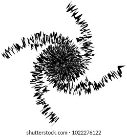 Geometric radial element. Abstract concentric, radial geometric motif