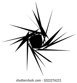 Geometric radial element. Abstract concentric, radial geometric motif