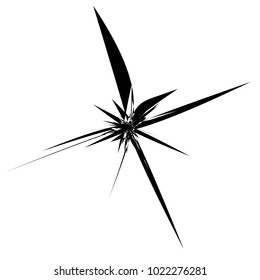 Geometric radial element. Abstract concentric, radial geometric motif