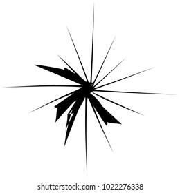 Geometric radial element. Abstract concentric, radial geometric motif