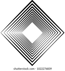 Geometric radial element. Abstract concentric, radial geometric motif