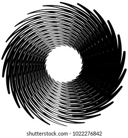 Geometric radial element. Abstract concentric, radial geometric motif