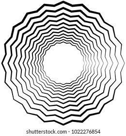 Geometric radial element. Abstract concentric, radial geometric motif