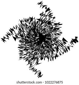 Geometric radial element. Abstract concentric, radial geometric motif