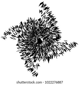 Geometric radial element. Abstract concentric, radial geometric motif