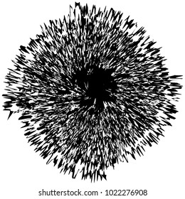 Geometric radial element. Abstract concentric, radial geometric motif
