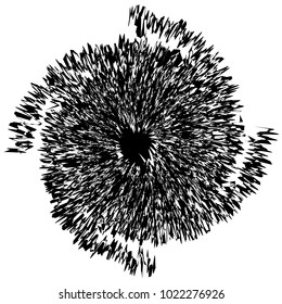 Geometric radial element. Abstract concentric, radial geometric motif
