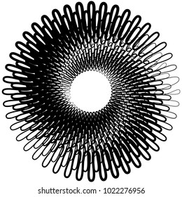 Geometric radial element. Abstract concentric, radial geometric motif