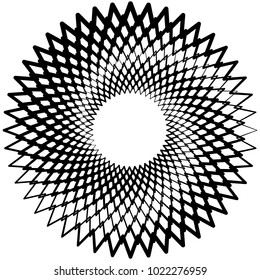 Geometric radial element. Abstract concentric, radial geometric motif