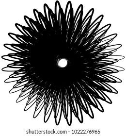 Geometric radial element. Abstract concentric, radial geometric motif