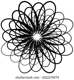 Geometric radial element. Abstract concentric, radial geometric motif