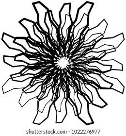 Geometric radial element. Abstract concentric, radial geometric motif