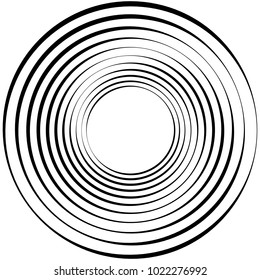 Geometric radial element. Abstract concentric, radial geometric motif